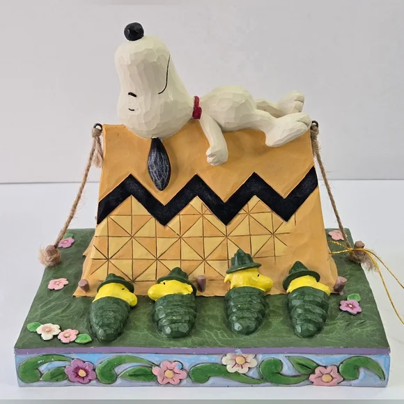 Jim Shore Peanuts Snoopy And Woodstock “Restful Campers” 6011952 - Picture 7 of 8